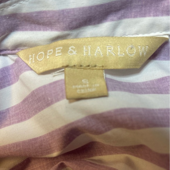 Hope & Harlow striped button down cropped mixed stripe purple preppy nautical S - Picture 5 of 11